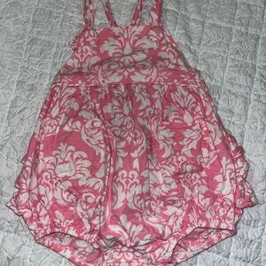 Pink and White Floral Baby Romper